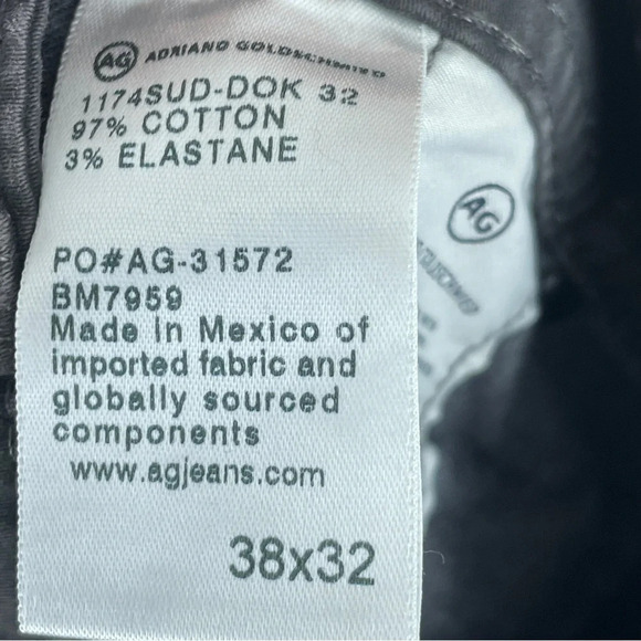 Ag Adriano Goldschmied Jeans Mens Size 38x32 The Graduate Charcoal 2595 - Picture 5 of 13